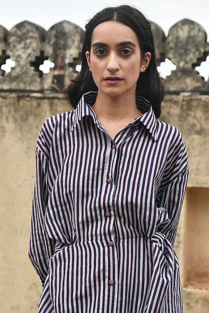Monochrome Silk Digital Printed Summer Dress by TARO at Pernia's Pop Up Shop