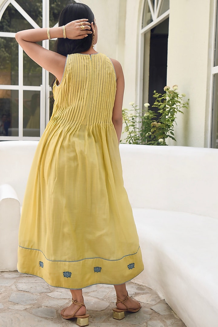 Oyster Yellow Modal Silk Vacation Dress by TARO at Pernia's Pop Up Shop