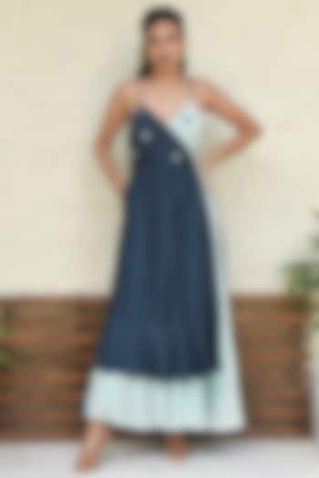 Powder Blue Modal Silk Midi Summer Dress by TARO at Pernia's Pop Up Shop