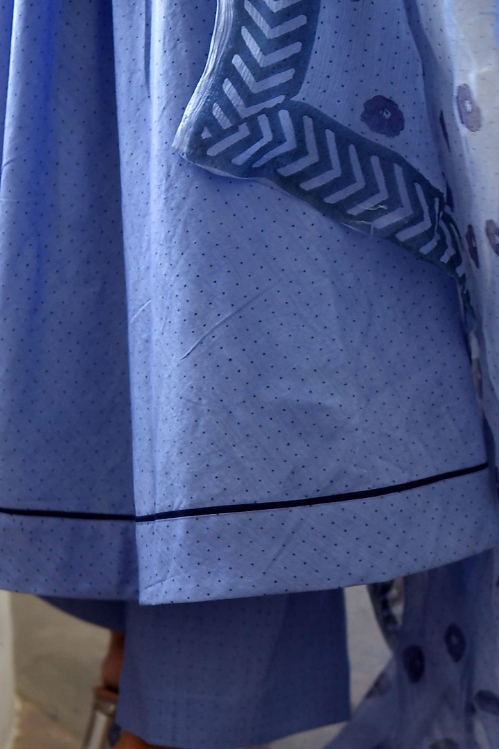 Persian Indigo Cotton Kurta Set by TARO at Pernia's Pop Up Shop