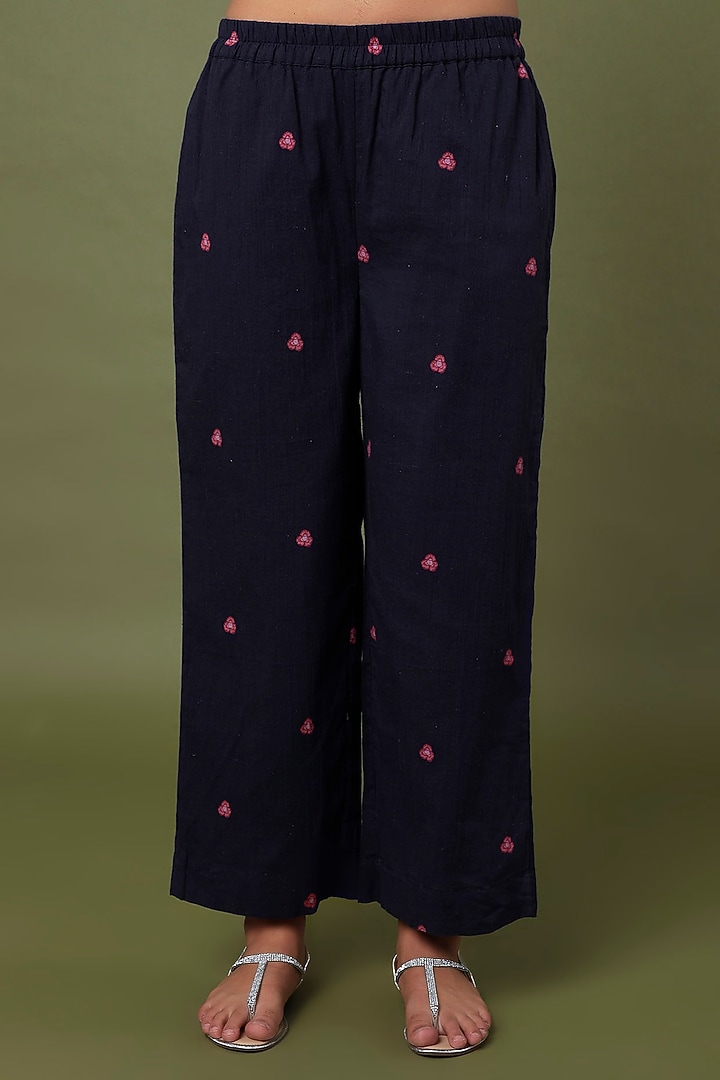 Persian Blue Printed Kurta Set by TARO at Pernia's Pop Up Shop