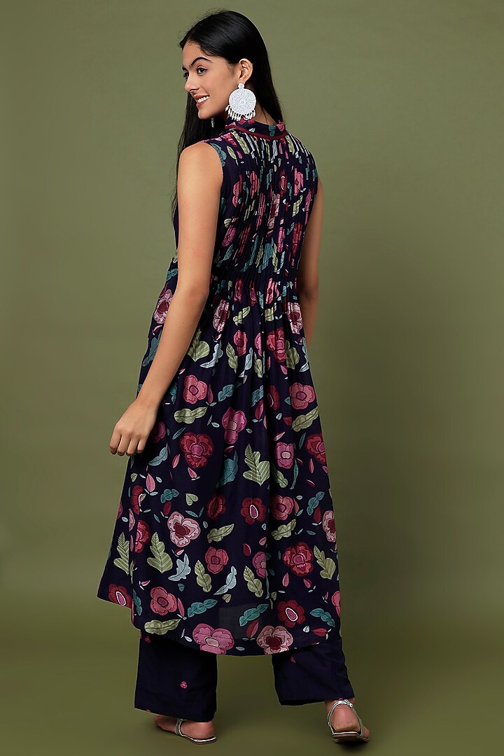 Persian Blue Printed Tunic Set by TARO at Pernia's Pop Up Shop