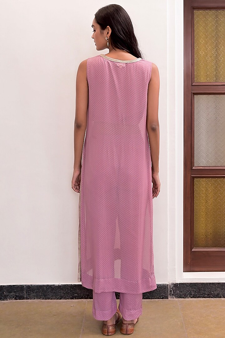 Lavender Chiffon Dew Drop Co-Ord Set by TARO at Pernia's Pop Up Shop