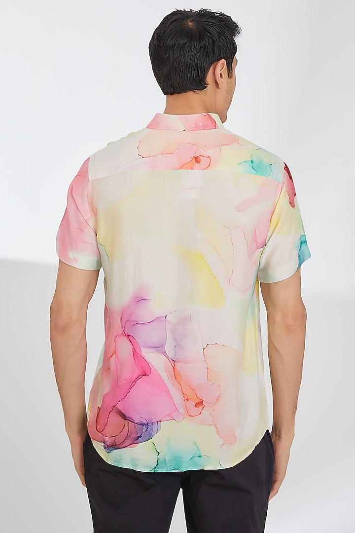 Multi-Colored Cotton Printed Summer Shirt by Tarini Vij Men at Pernia's Pop Up Shop