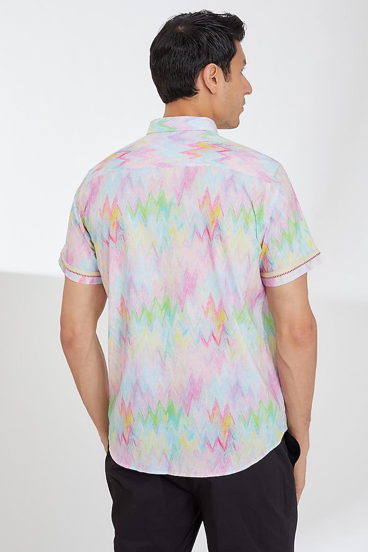 Multi-Colored Cotton Printed Summer Shirt by Tarini Vij Men at Pernia's Pop Up Shop