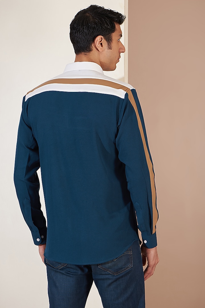 White Crepe Party Wear Shirt by Tarini Vij Men at Pernia's Pop Up Shop