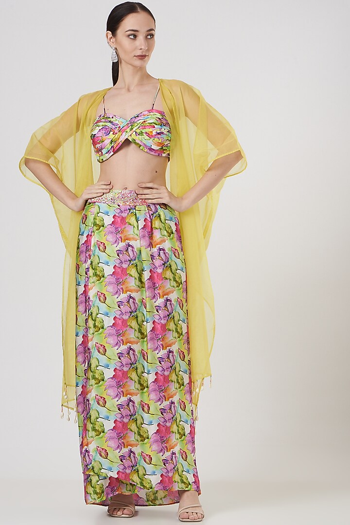 Multi-Colored Floral Printed Skirt Set by TARINI VIJ at Pernia's Pop Up Shop