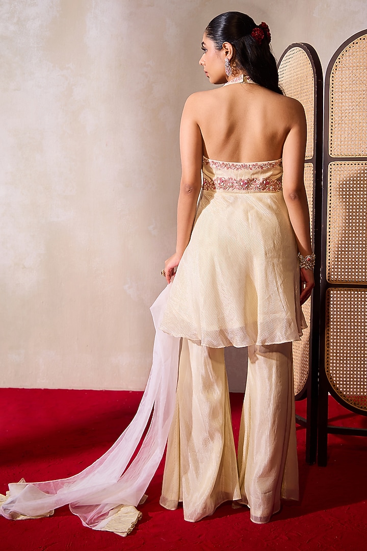 White Tissue Party Wear Sharara Set by TARINI VIJ at Pernia's Pop Up Shop