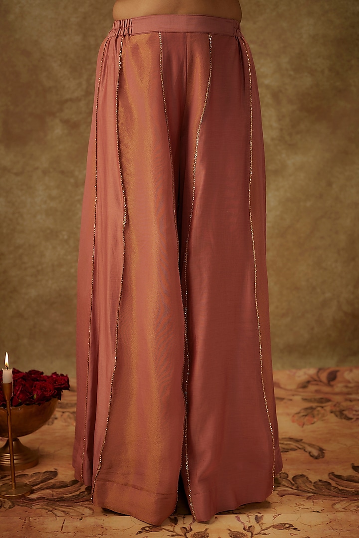 Blush Pink Handwoven Chanderi Zardosi Embroidered Kurta Set by The Aarya at Pernia's Pop Up Shop