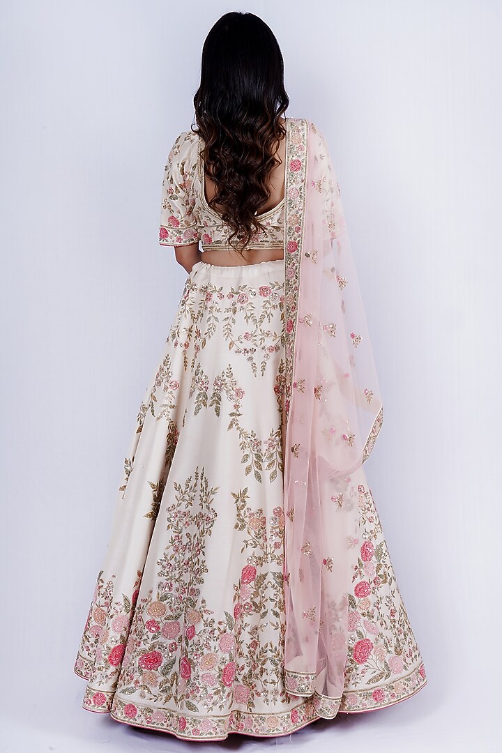 Nude Embroidered Bridal Lehenga Set by Tassels at Pernia's Pop Up Shop