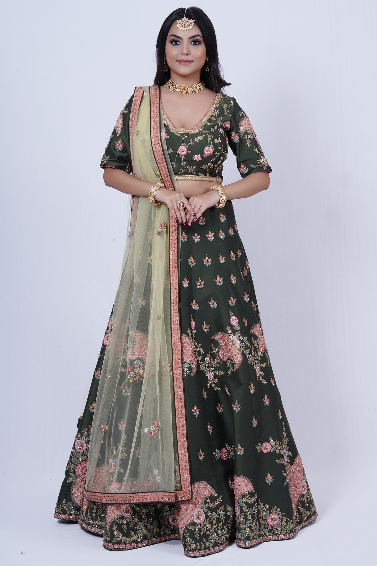 Buy Black Silk Embroidered Choli with Cream Tulip Garden Print Dupion Silk  Lehenga with Off White Net Dupatta with Salli Tassels by PS KIDS BY PAYAL  SINGHAL at Ogaan Online Shopping Site