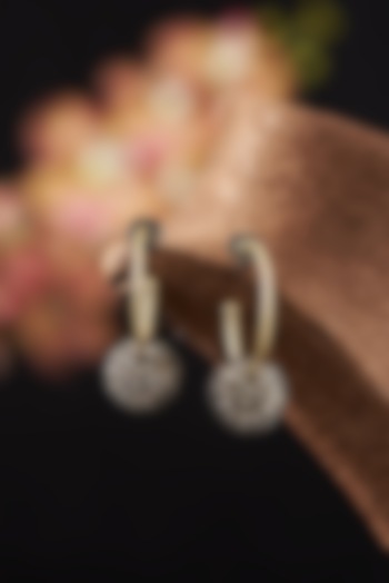 Two Tone Finish Diamond Dangler Earrings In Sterling Silver by The Alchemy Studio