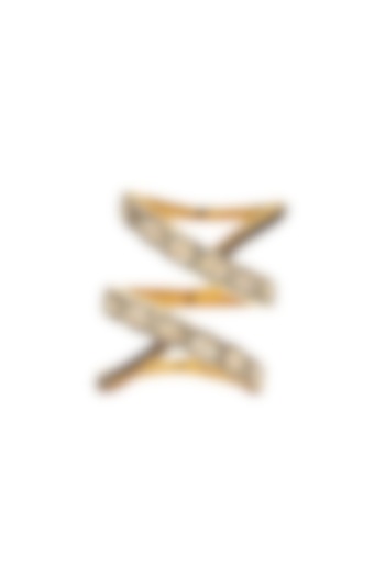 Two Tone Finish Polki Ring In Sterling Silver by The Alchemy Studio at Pernia's Pop Up Shop