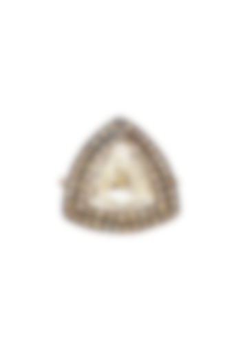 Two Tone Finish Diamond Ring In Sterling Silver by The Alchemy Studio at Pernia's Pop Up Shop