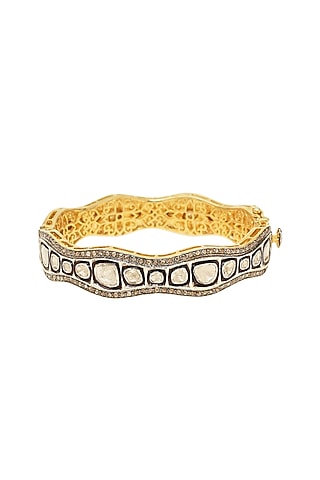 Black & Gold Finish Diamond Bangle by The Alchemy Studio