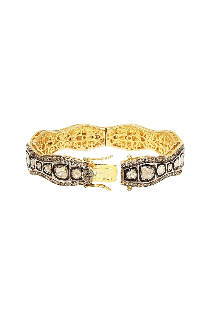 Black & Gold Finish Diamond Bangle by The Alchemy Studio at Pernia's Pop Up Shop
