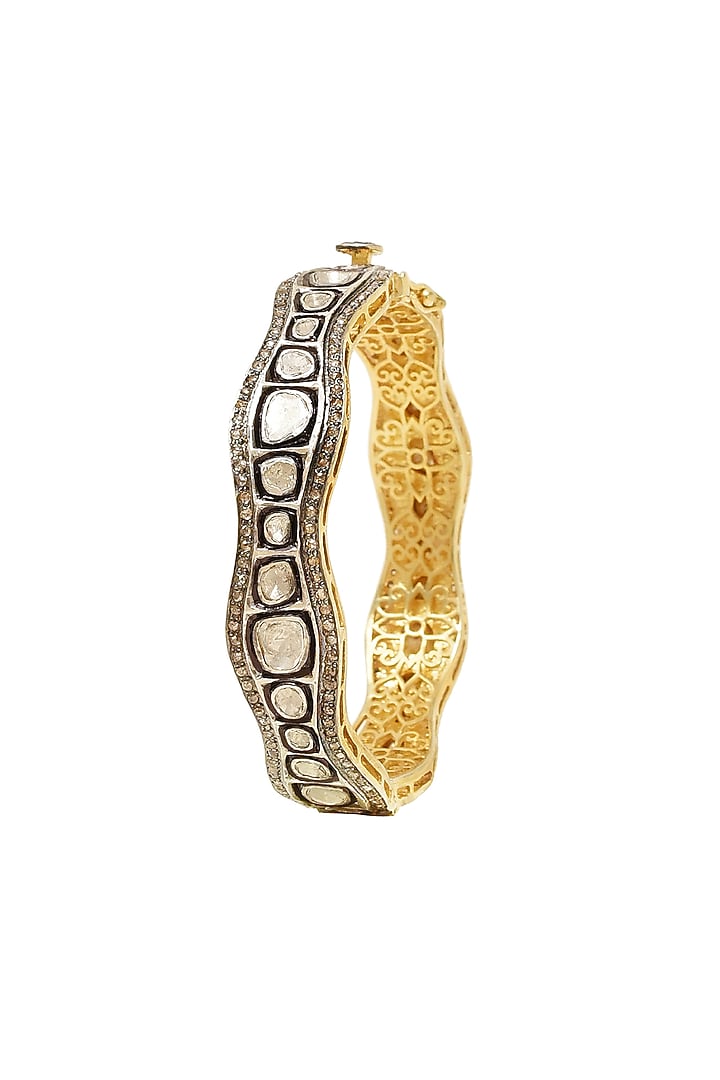 Black & Gold Finish Diamond Bangle by The Alchemy Studio at Pernia's Pop Up Shop