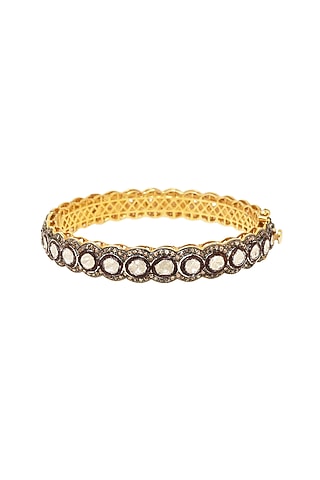 Black Rhodium & Gold Finish Diamond Bangle by The Alchemy Studio