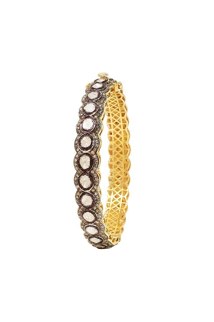 Black Rhodium & Gold Finish Diamond Bangle by The Alchemy Studio at Pernia's Pop Up Shop