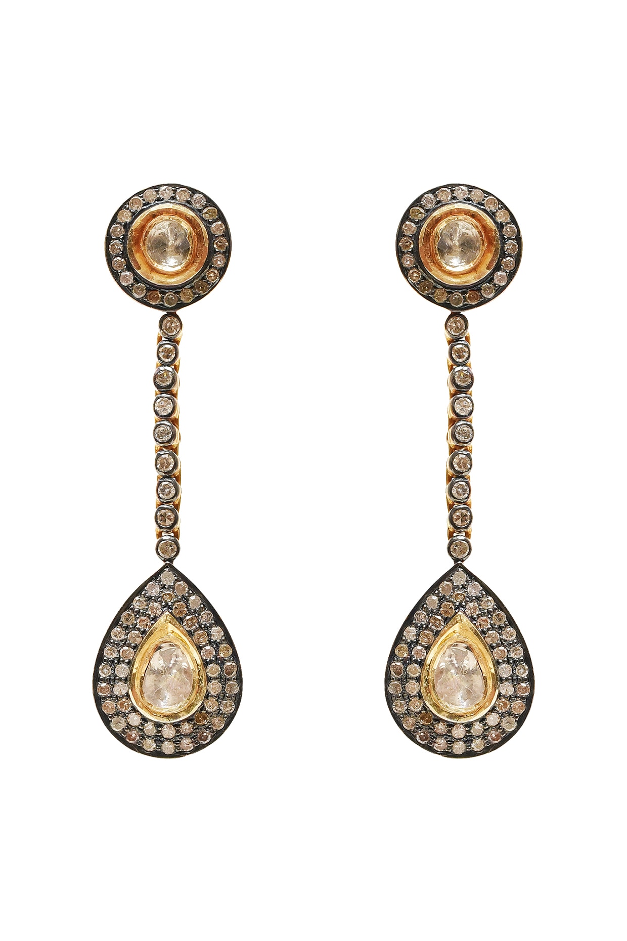 235-DER717 - 22K Gold Uncut Diamond Earrings With South Sea Pearls | Diamond  earrings, Uncut diamond, South sea pearls