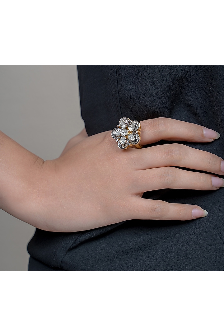 Black Rhodium & Gold Finish Ring by The Alchemy Studio at Pernia's Pop Up Shop
