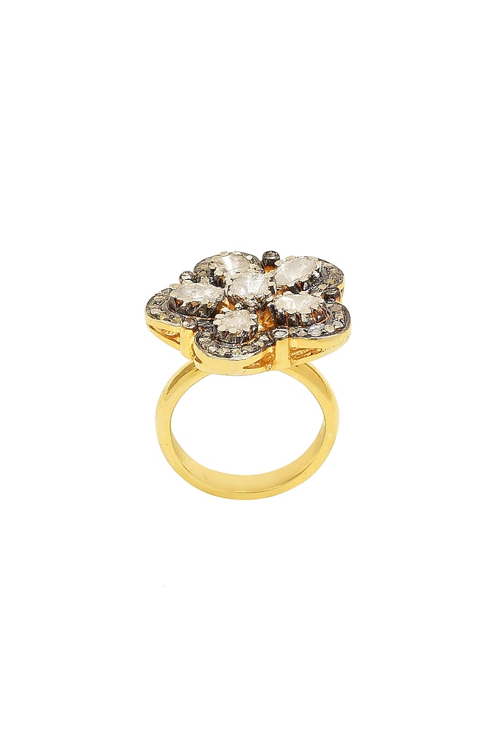 Black Rhodium & Gold Finish Ring by The Alchemy Studio at Pernia's Pop Up Shop