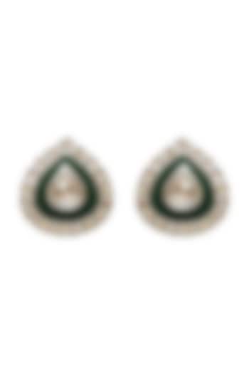 Black Rhodium & Gold Finish Pearl Earrings by The Alchemy Studio at Pernia's Pop Up Shop