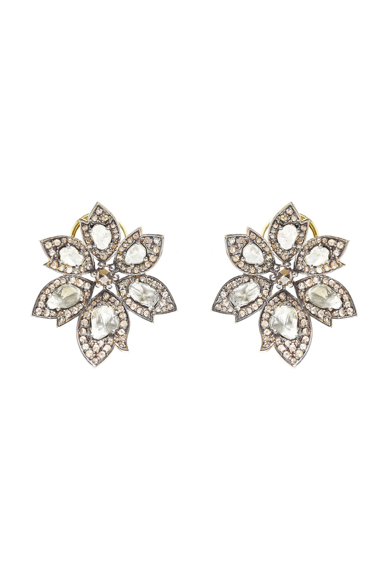 Showroom of Uncut diamond polki studs . indian wedding earrings | Jewelxy -  220452