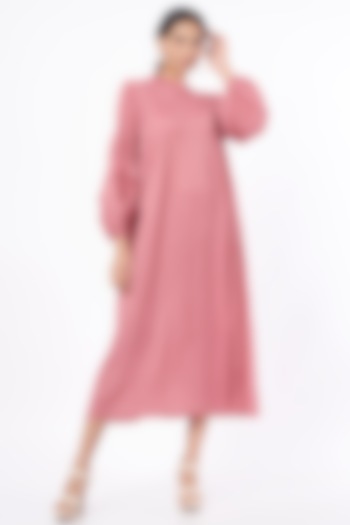 Pastel Pink Midi Dress by Tasuvure