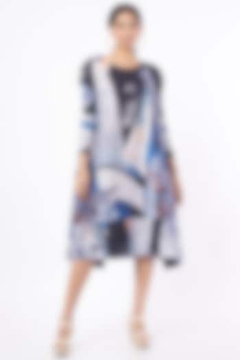 Azure Grey Printed Dress by Tasuvure