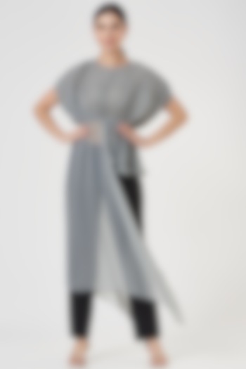 Grey Pleated Top by Tasuvure at Pernia's Pop Up Shop