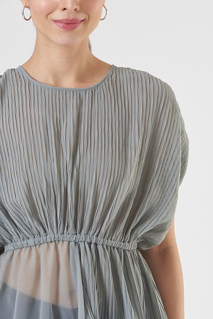 Grey Pleated Top by Tasuvure at Pernia's Pop Up Shop