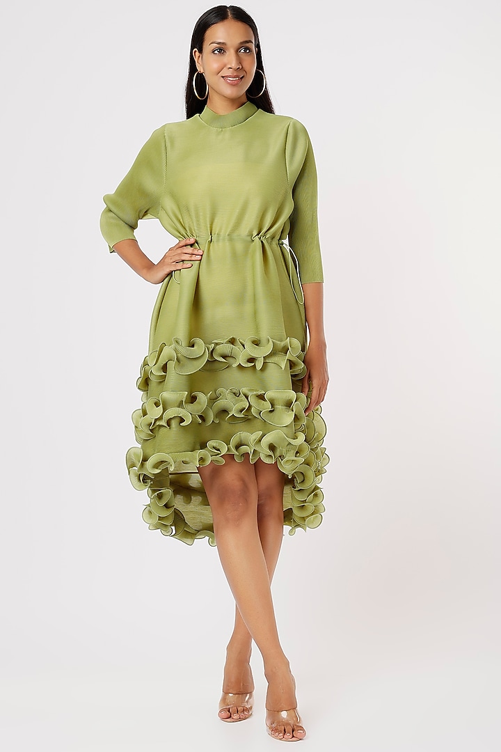 Mint Green Ruffled Dress by Tasuvure at Pernia's Pop Up Shop