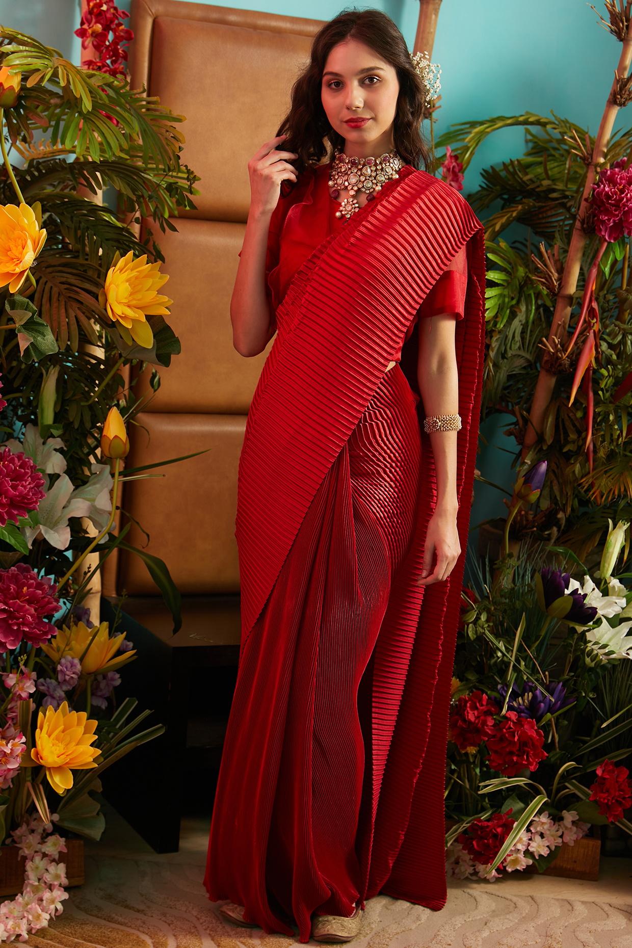 pre stitched saree shop near me