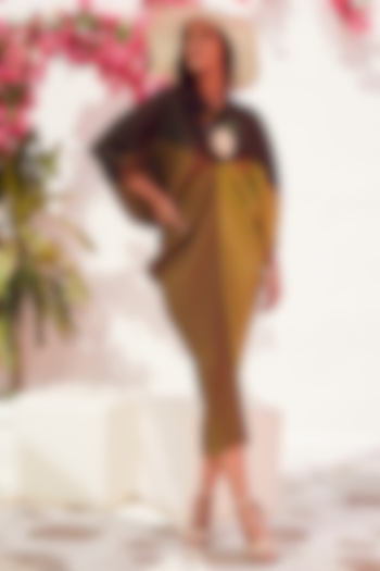 Olive Green Kimono Kitsch Summer Dress by Tasuvure at Pernia's Pop Up Shop