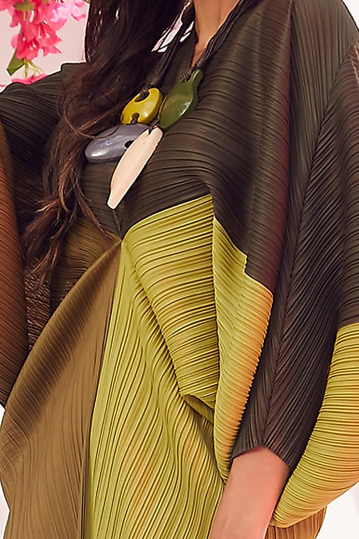 Olive Green Kimono Kitsch Summer Dress by Tasuvure at Pernia's Pop Up Shop
