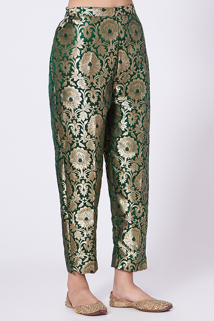 Emerald Green Polyester Tunic Set by Tasuvure Indes at Pernia's Pop Up Shop