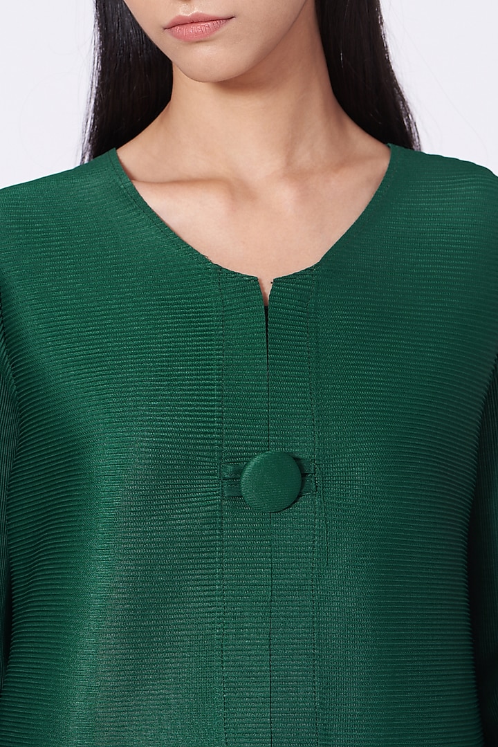 Emerald Green Polyester Tunic Set by Tasuvure Indes at Pernia's Pop Up Shop