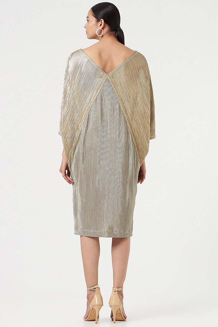 Sage Green Pleated Polyester Summer Dress by Tasuvure at Pernia's Pop Up Shop