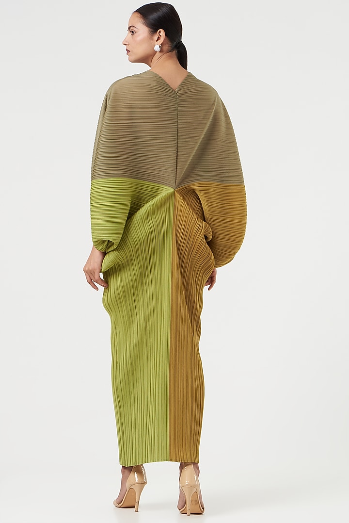 Olive Green Polyester Kimono Summer Dress by Tasuvure at Pernia's Pop Up Shop