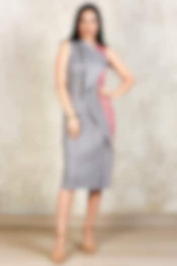 Blush Pink & Grey Pencil Summer Dress by Tasuvure at Pernia's Pop Up Shop