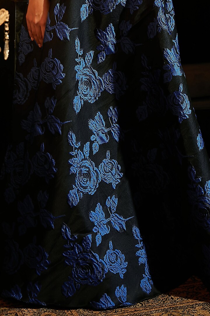 Admiral Blue Polyester Cocktail Skirt Set by Tasuvure Indes at Pernia's Pop Up Shop