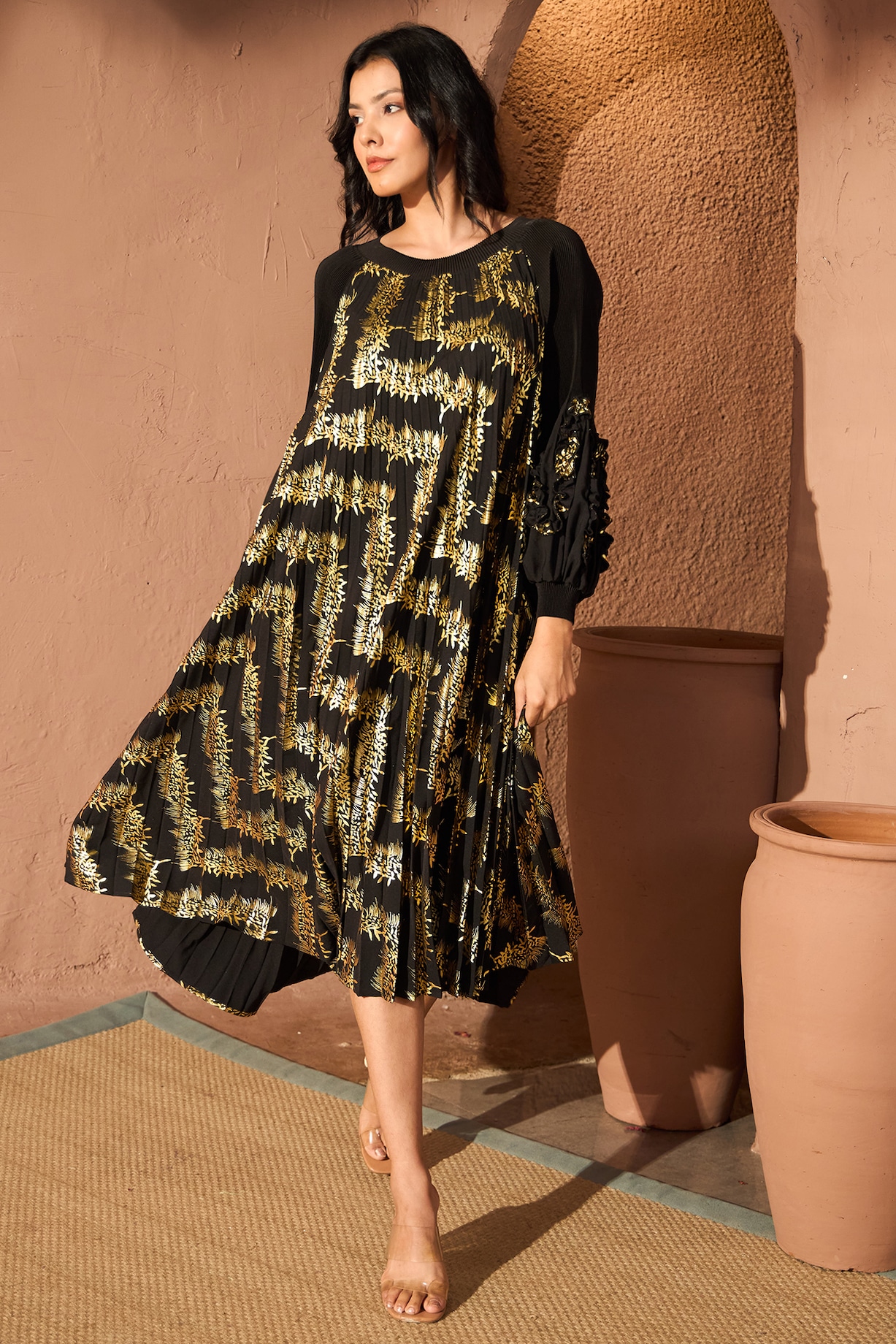 slim fit dress slacks Beachcomber Black Hawaiian Sundress main image 0