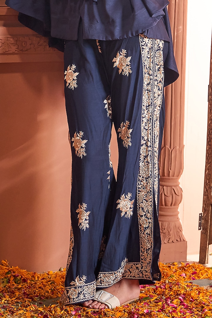 Blue Georgette Co-Ord Set by Tasuvure at Pernia's Pop Up Shop