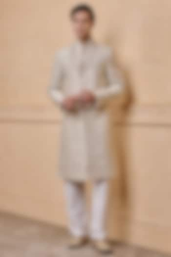 Ivory Brocade Sherwani Set by TASVA