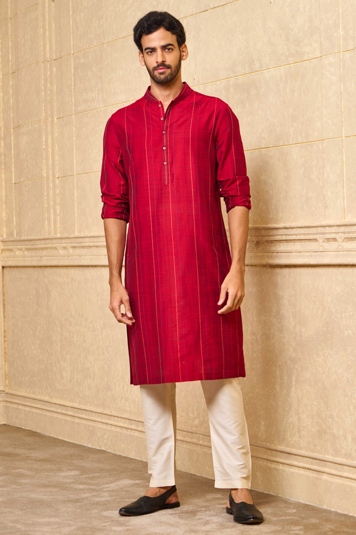 Buy Dark Maroon Kurta Pajama for men Online from Indian Designers 2024