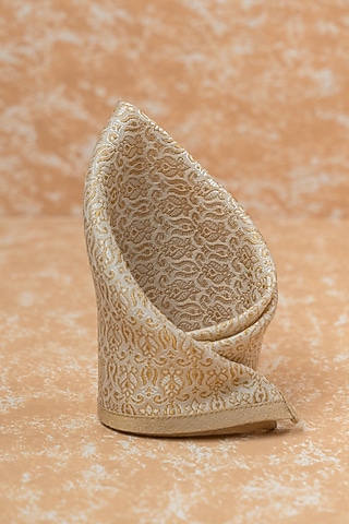 Gold Brocade Pocket Square by TASVA