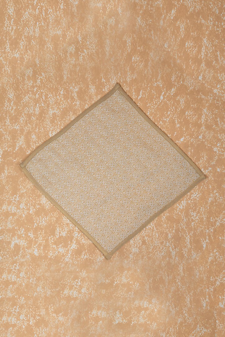 Gold Brocade Pocket Square by TASVA at Pernia's Pop Up Shop