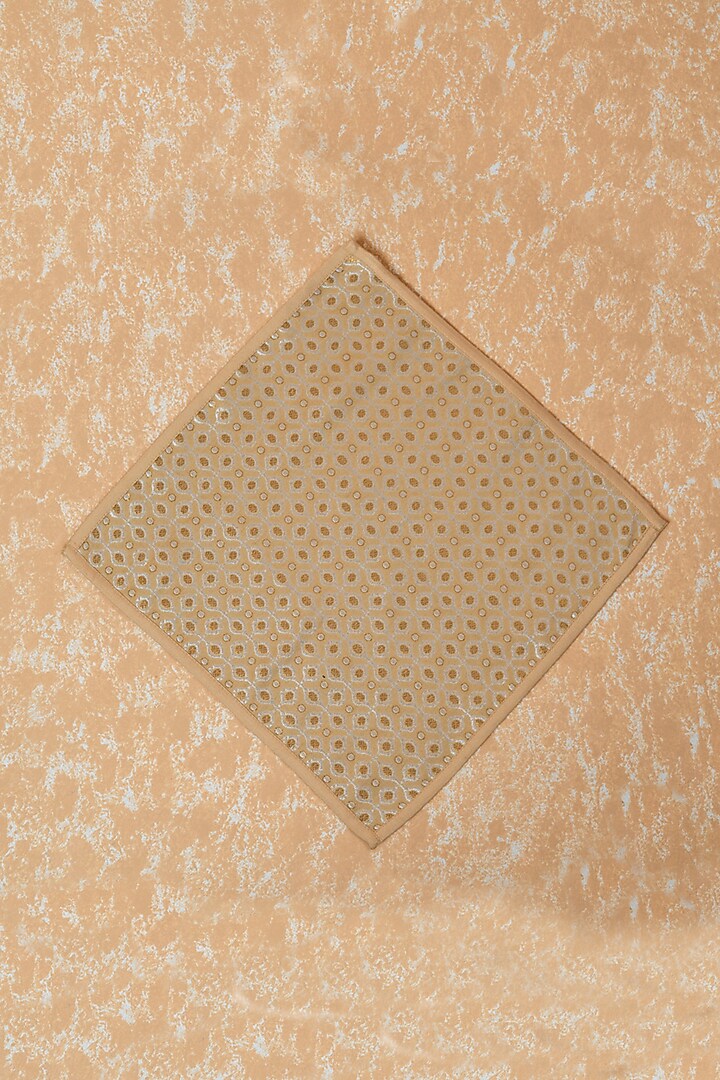 Gold Brocade Pocket Square by TASVA at Pernia's Pop Up Shop