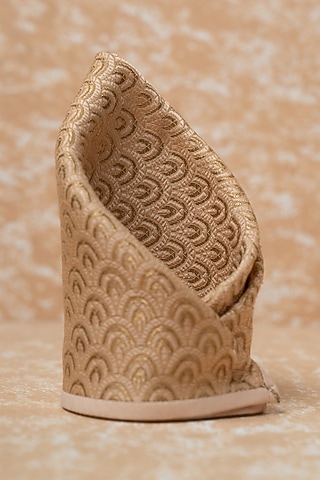 Peach Brocade Pocket Square by TASVA